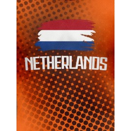 Netherlands Country Home Soccer Jersey T-shirt, Professional Sports Fabric Women's Creative Pattern Print, As Gifts For Sports Fans