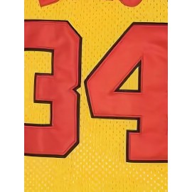 34 Men's Basketball Shirt Sports Training Jersey Yellow Breathable Comfortable S-3XL