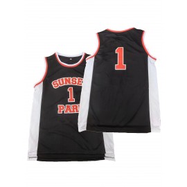 1 Basketball Jersey, Black Basketball Shirt For Training Competition, Sports Uniforms Suitable For Summer Black S-3XL