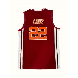 22 Men's Basketball Jersey Sports Training Jersey Red Breathable Comfortable Vest S-3XL