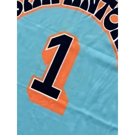 Men's #1 Sky Blue Basketball Jersey - Embroidered, Loose Fit, Micro-Elastic Polyester, Round Neck, Sizes S-XXXL - Ideal for Team Sports, Casual Wear & Training, Sports Jersey|Sporty Look|Polyester Fabric, Best for Christmas