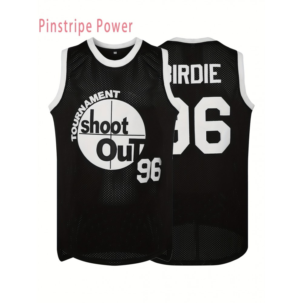 Men'S # 96 Black Basketball Shirt V-neck Design Breathable Polyester Fiber Suitable For Training, Competition, And Casual Wear Size S-3XL