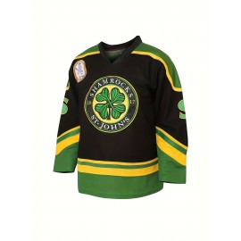 3 Ross The BOSS Rhea Hockey Jersey for Men, ST John's Shamrocks Stitched with EMHL Patch Green Black