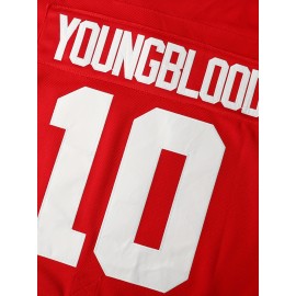 Mustangs 10 Youngblood Hamilton Jersey Embroidery Sewing Outdoor Sportswear Hip-hop Culture Movie Red
