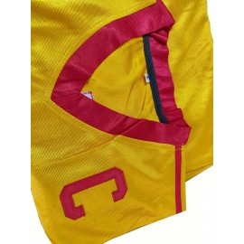 Average Joes LAFLEUR 16 Men'S Polyester V-Neck Sports Jersey, Embroidered, Breathable, Lightweight, Moisture-Wicking, Ergonomic, Slight Stretch Fabric, for Casual, Training, Street, Party, Sports, Universal Adult & Teen Fit