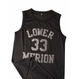33 Basketball Suit Embroidered Men'S Basketball Vest Round Neck Polyester Sleeveless Mesh Sports Vest S-3XL