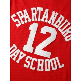 Men'S American Basketball Shirt # 12 Red Basketball Shirt