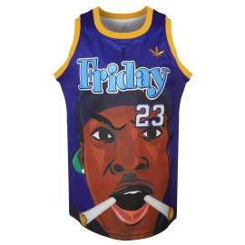 Blue Men's Hip-hop Clothing 23 Basketball Jersey Stitched Polyester Round Neck Sleeveless Basketball Vest S-3XL