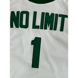 Men's #1 Basketball Jersey - White with Green 