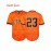 Men's #23 Orange Embroidered Baseball Jersey - V-Neck Loose Fit Polyester Shirt with Black Accents, Breathable & Durable for Casual, Team Sports, Outdoor Activities (S-3XL), Casual Streetwear, Sporty Look, Embroidered Detailing