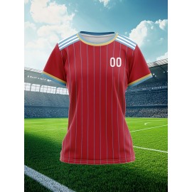 Custom-made large-sized football shirts for women, with custom names and numbers, breathable fabrics for sports, team events, and casual use