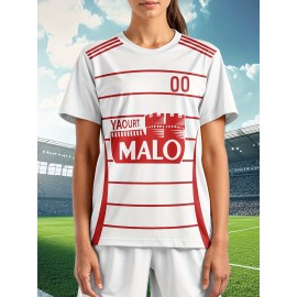 Custom-made large-sized football shirts for women, with custom names and numbers, breathable fabrics for sports, team events, and casual use