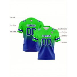 Customized plus-size Women's football jerseys, personalized team and digital number football short-sleeved shirts as gifts for female fans