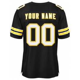 Customizable Football Jersey - Personalized Name & Number, V-Neck, Short Sleeve, Breathable Mesh Fabric, Team Colors with Bold 