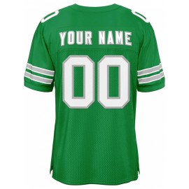 Customizable Football Jersey - Personalized Name & Number, V-Neck, Short Sleeve, Breathable Mesh Fabric, Team Colors with Bold 