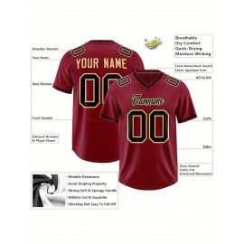 Custom Football Jersey Personalized with Team Name & Number - Women's Large Size Sports Shirt, Navy Blue & Red Color Scheme, Non-Stretch Fabric for Soccer, Team Uniforms, Gifts - Easy-Care Athletic Apparel, Sleeve Stripes, Detailing