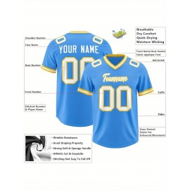 Custom Football Jersey Personalized with Team Name & Number - Women's Large Size Sports Shirt, Navy Blue & Red Color Scheme, Non-Stretch Fabric for Soccer, Team Uniforms, Gifts - Easy-Care Athletic Apparel, Sleeve Stripes, Detailing