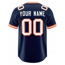 Custom Football Jersey Personalized with Team Name & Number - Women's Large Size Sports Shirt, Navy Blue & Red Color Scheme, Non-Stretch Fabric for Soccer, Team Uniforms, Gifts - Easy-Care Athletic Apparel, Sleeve Stripes, Detailing