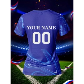 Customized Name & Number Women's V-Neck Football Jersey - Breathable Quick-Dry Moisture-Wicking Fabric, Full-Body Print Team Training & Casual Wear, Regular Fit Spring Summer Fall, Custom Football Jersey, Breathable Fabric