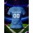 Customizable Women's V-Neck Football Jersey - Personalized Name & Number, Breathable Polyester, Quick-Dry Sports Top for Team Training, Casual Wear, and Fitness - Blue Camouflage Design