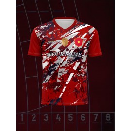 Custom Youngsters' Soccer Jersey - V-Neck, Quick-Dry Fabric, Personalized Name & Number - Perfect for Sports & Casual Wear, Perfect for Outdoor