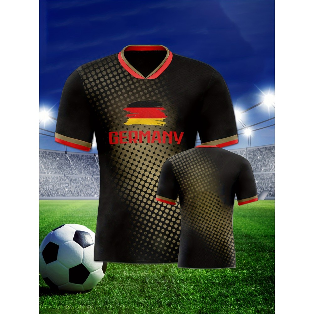 Professional Sports Fabric Men'S Creative Pattern Print Country Home Soccer Jersey T-shirt