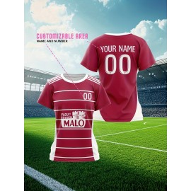 Custom-made large-sized football shirts for women, with custom names and numbers, breathable fabrics for sports, team events, and casual use