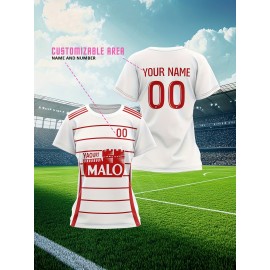 Custom-made large-sized football shirts for women, with custom names and numbers, breathable fabrics for sports, team events, and casual use