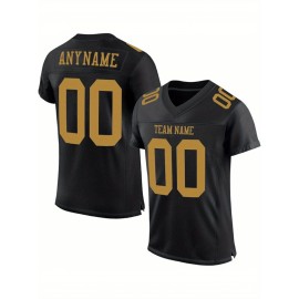 Customized large-sized black football jerseys, Women's sports uniforms and sweatshirts, personalized team names and numbers